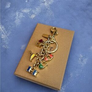 🥭Coach Multicolor Key Holder with Gold Accents